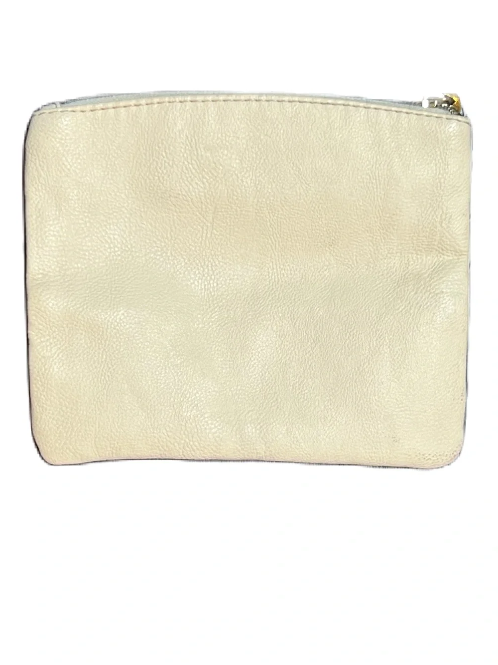 Betsey Johnson Cream Cosmetic Pouch with Gold Bow